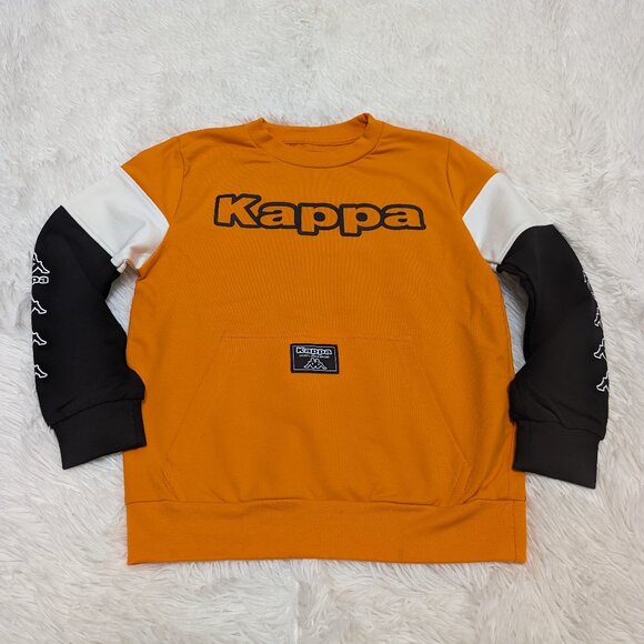 Kappa Unisex Crew Neck Orange with Black Pullover Loopknit  Sweatshirt NWOT - Picture 1 of 11